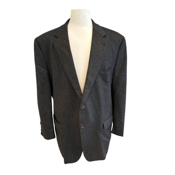Franco Tassi Mens 100% Cashmere Blazer Jacket 48R Charcoal Gray
